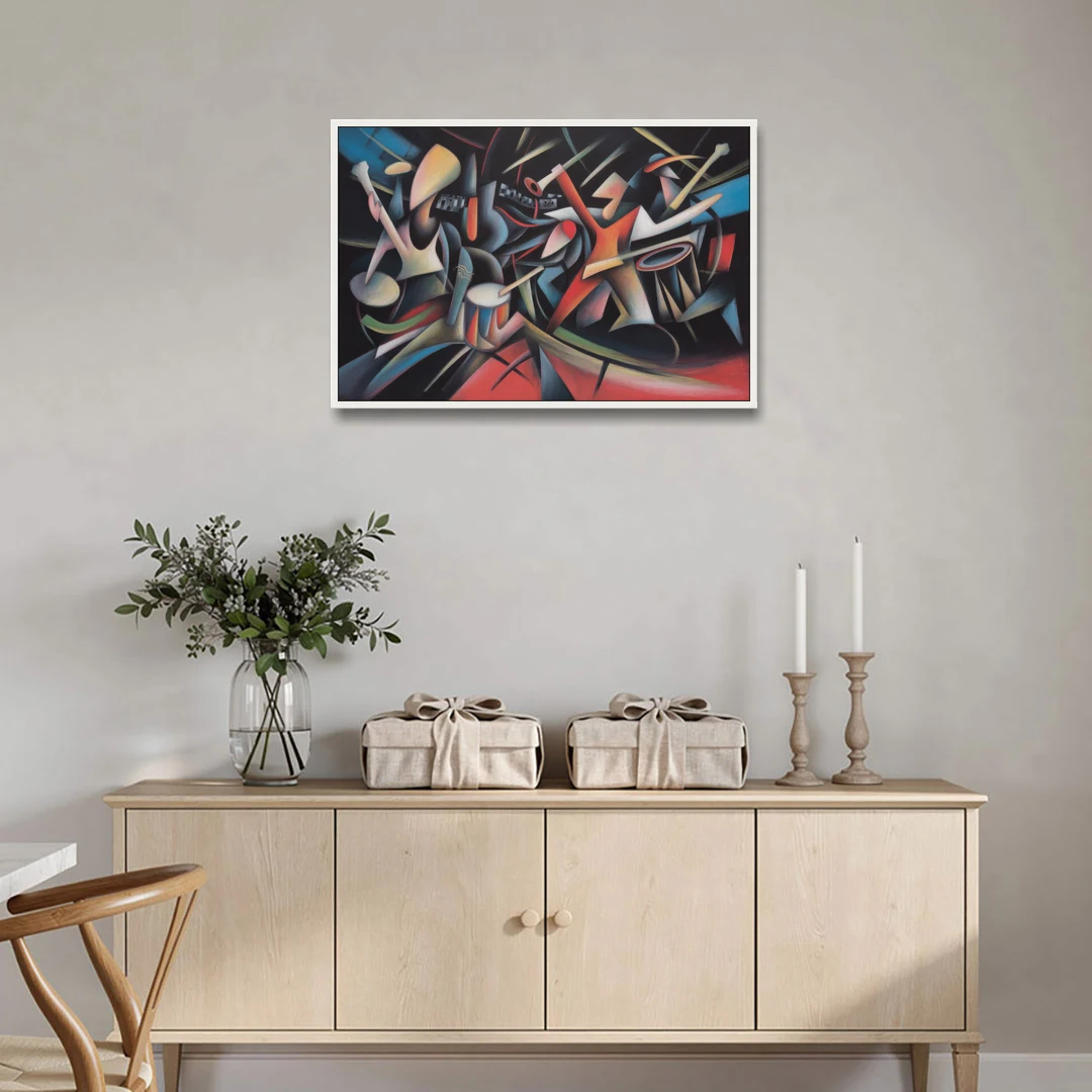Reeperbahn Rhythm - White Framed Canvas Wall Art - Coffee Table - 36x24