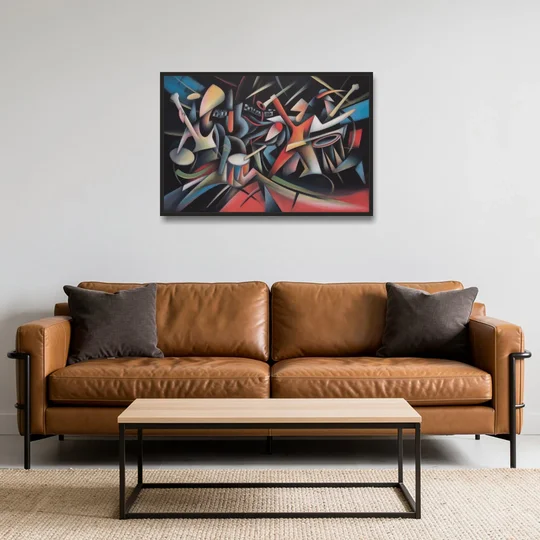 Reeperbahn Rhythm - Black Framed Canvas Wall Art - Sofa - 36x24