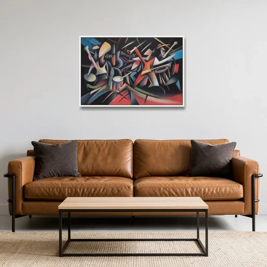 Reeperbahn Rhythm - White Framed Canvas Wall Art - Sofa - 36x24