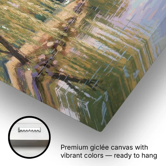 Relaxing Wall Art for Bedroom Willow River Glow - Canvas Wall Art - Gallery Wrap Corner
