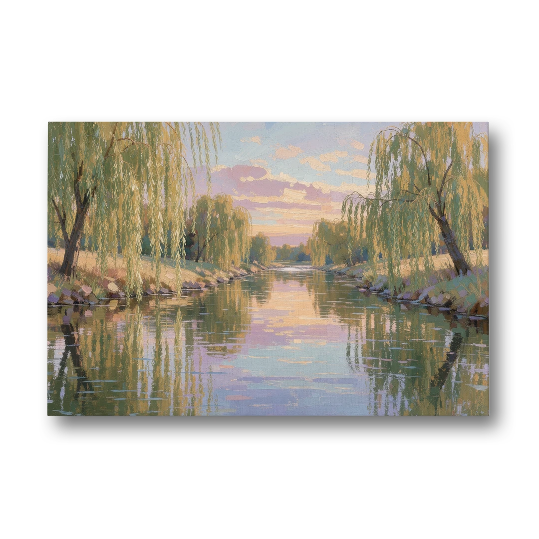 Relaxing Wall Art for Bedroom Willow River Glow - Canvas Wall Art - Front