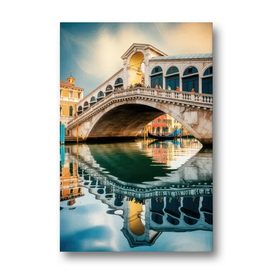 Rialto Bridge Reflections - Canvas Wall Art - Front