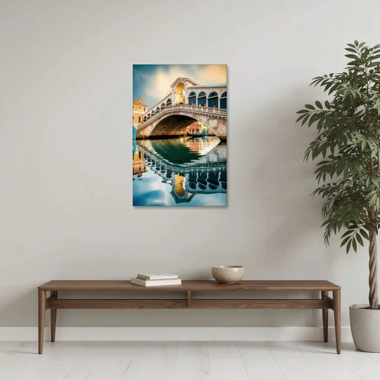 Rialto Bridge Reflections - Canvas Wall Art - Coffee Table - 24x36