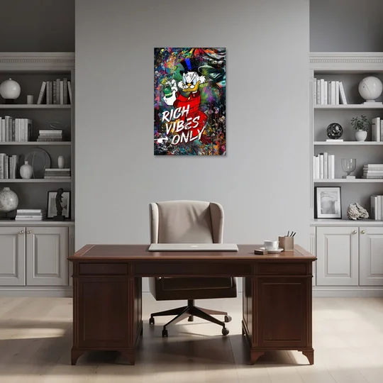 Rich Vibes Only - Canvas Wall Art - Office - 24x36