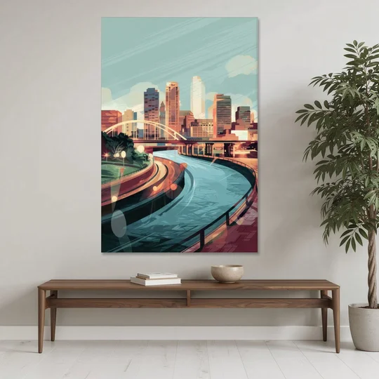Richmond Riverfront Views - Canvas Wall Art - Coffee Table - 40x60