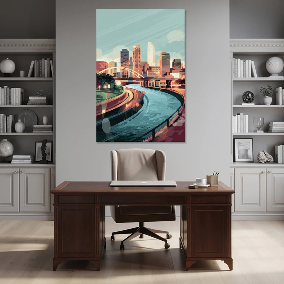Richmond Riverfront Views - Canvas Wall Art - Office - 40x60