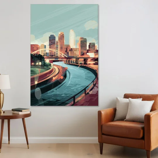 Richmond Riverfront Views - Canvas Wall Art - Sofa - 40x60