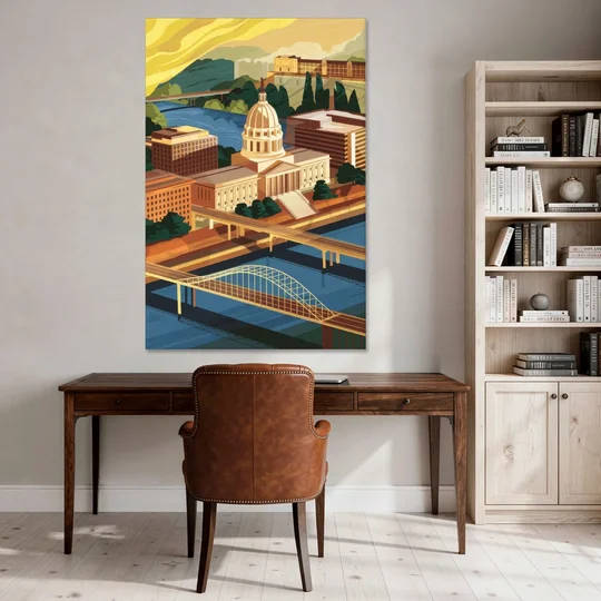 Richmond Virginia Capitals - Canvas Wall Art - Office - 40x60