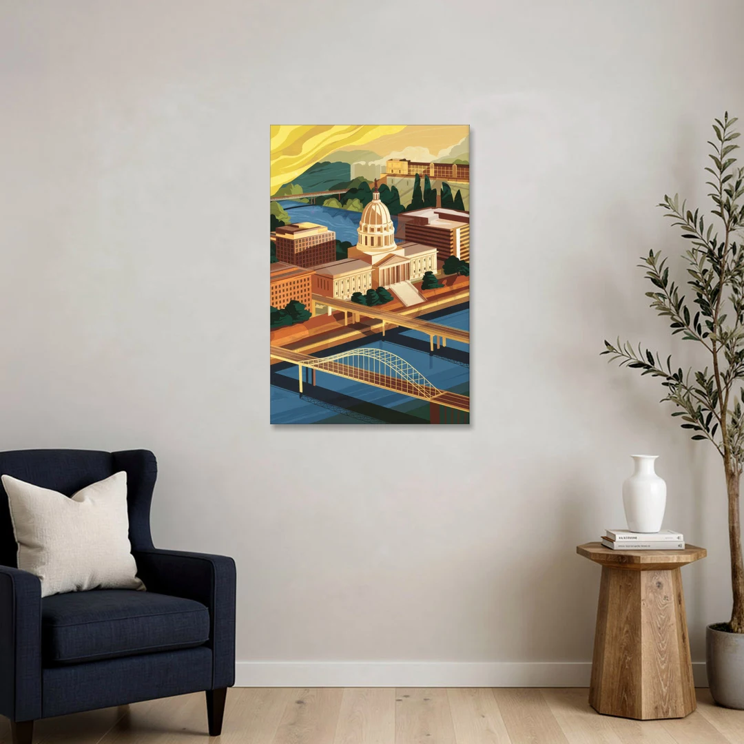 Richmond Virginia Capitals - Canvas Wall Art - Sofa - 24x36
