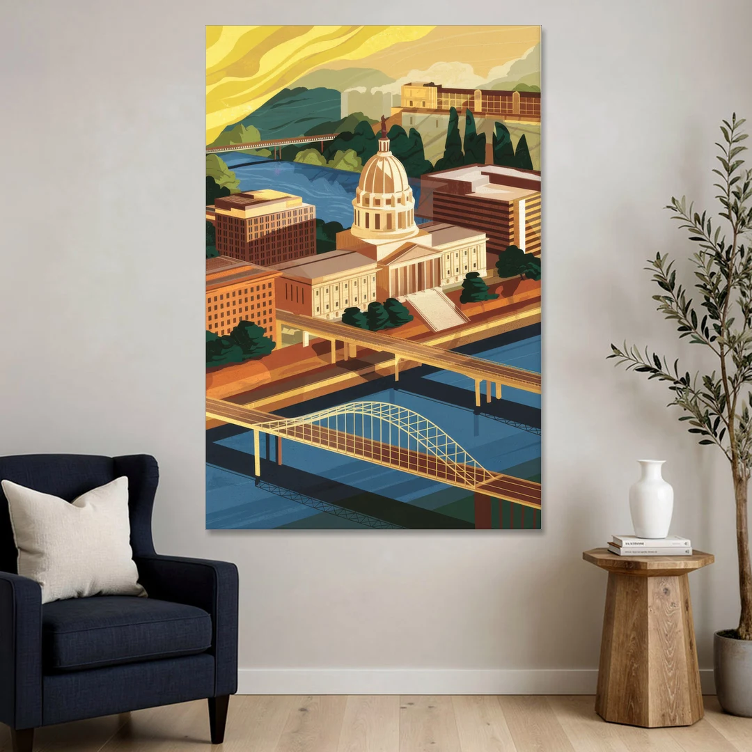 Richmond Virginia Capitals - Canvas Wall Art - Sofa - 40x60