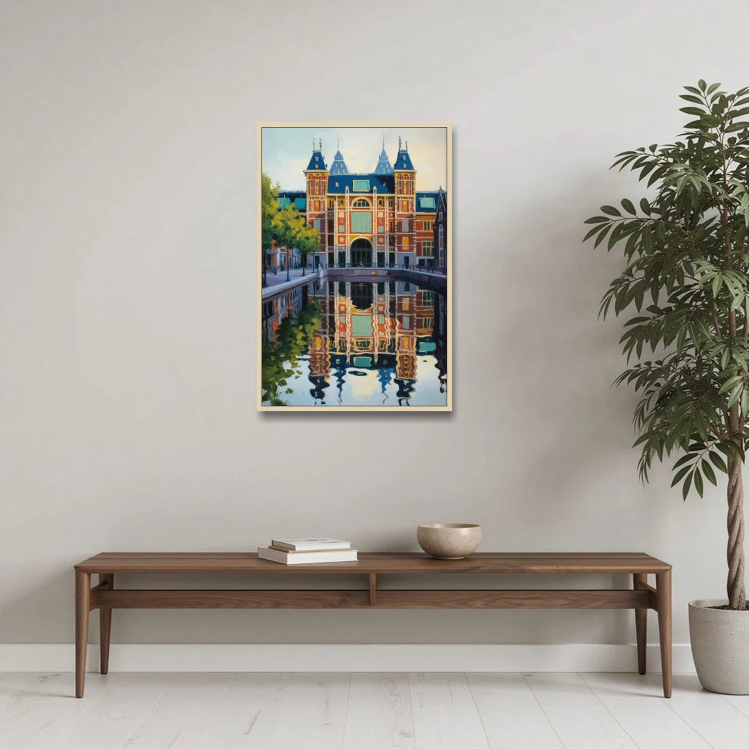 Rijksmuseum Reflections - Oak Framed Canvas Wall Art - Coffee Table - 24x36