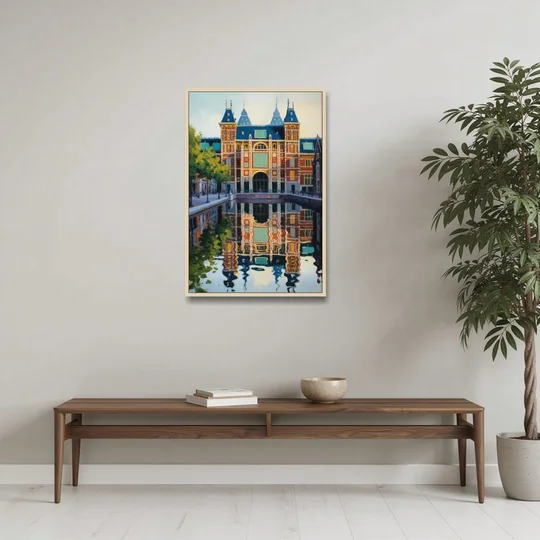Rijksmuseum Reflections - Oak Framed Canvas Wall Art - Coffee Table - 24x36
