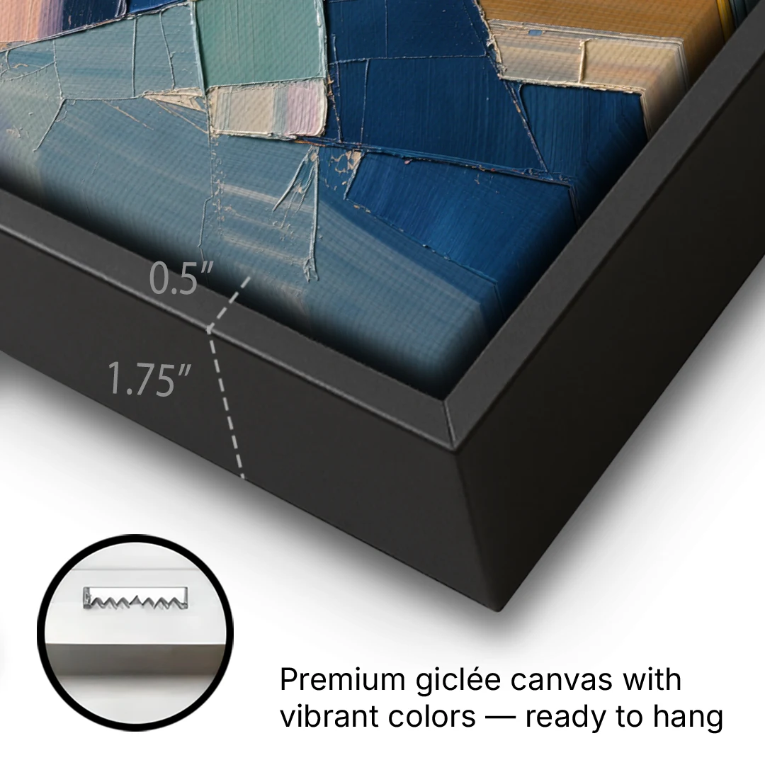 Rising Amber Planes for the Modern Office - Black Framed Canvas Wall Art - Gallery Wrap Corner