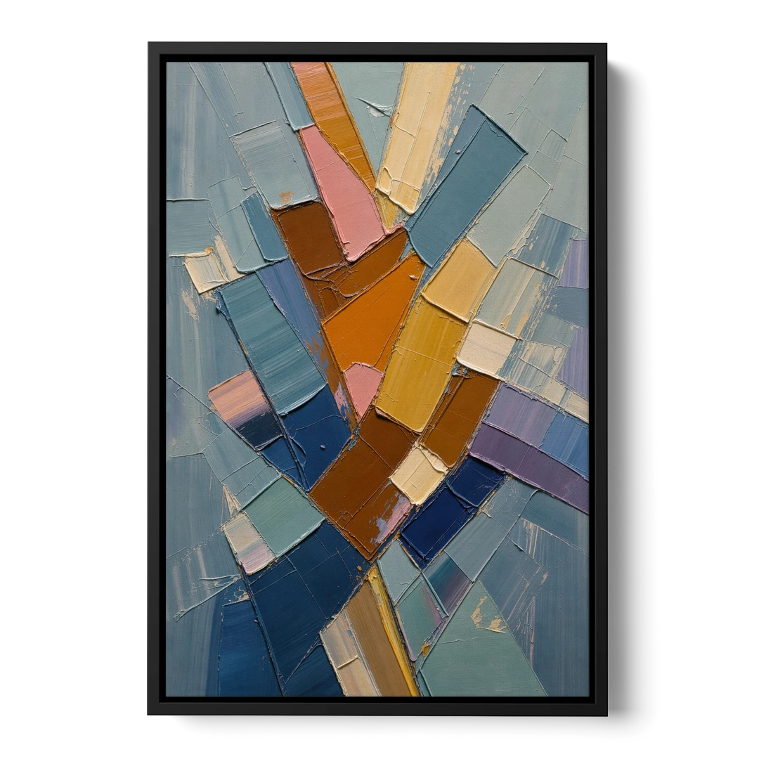 Rising Amber Planes for the Modern Office - Black Framed Canvas Wall Art - Front