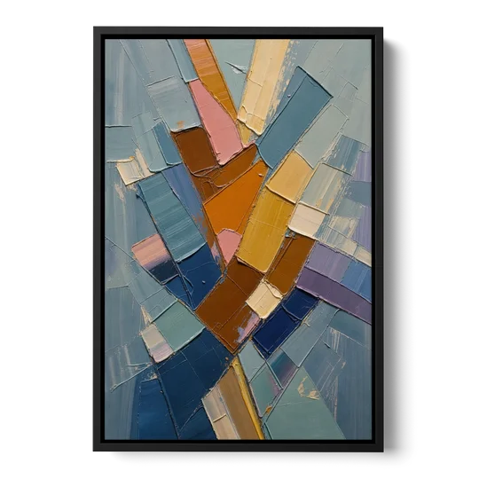 Rising Amber Planes for the Modern Office - Black Framed Canvas Wall Art - Front