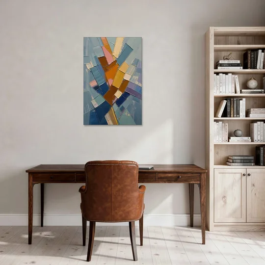 Rising Amber Planes for the Modern Office - Canvas Wall Art - Office - 24x36