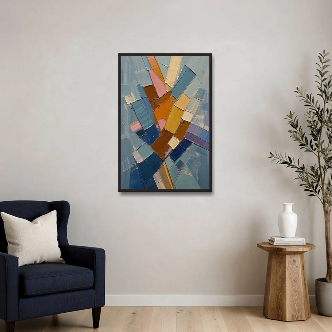 Rising Amber Planes for the Modern Office - Black Framed Canvas Wall Art - Sofa - 24x36