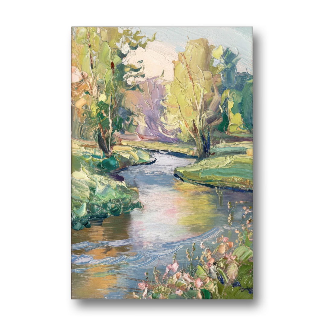 Riverside Artistic Riverfront - Canvas Wall Art - Front