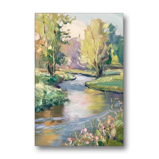 Riverside Artistic Riverfront - Canvas Wall Art - Front