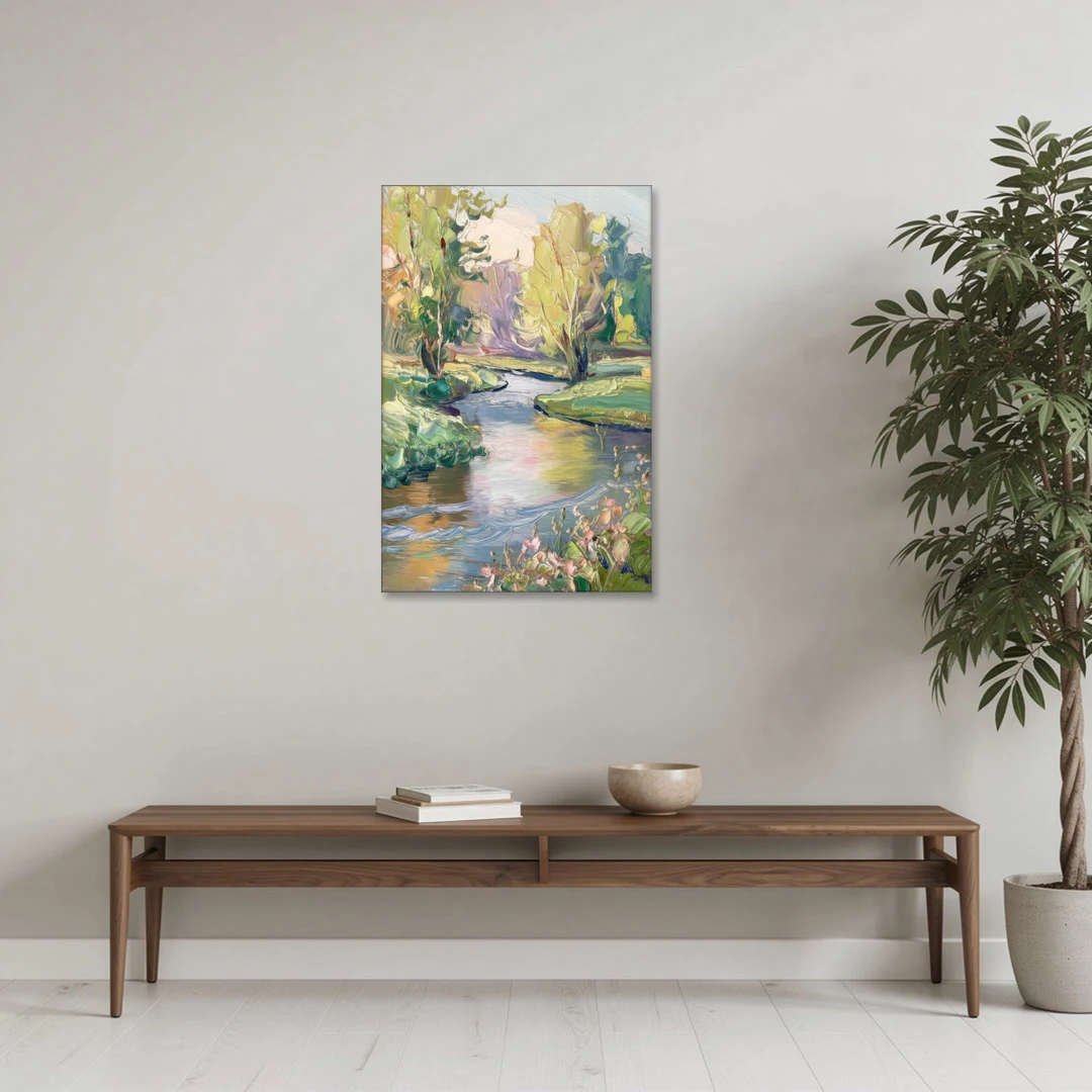 Riverside Artistic Riverfront - Canvas Wall Art - Coffee Table - 24x36