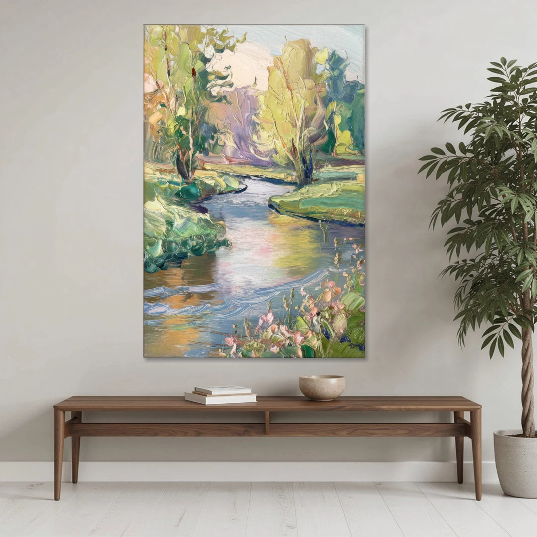 Riverside Artistic Riverfront - Canvas Wall Art - Coffee Table - 40x60