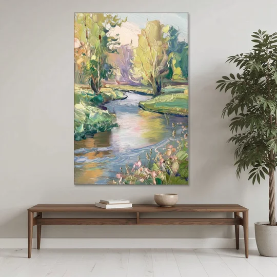 Riverside Artistic Riverfront - Canvas Wall Art - Coffee Table - 40x60