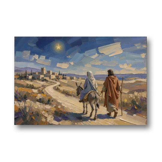 Christmas Road to Bethlehem for the Church - Canvas Wall Art - Front