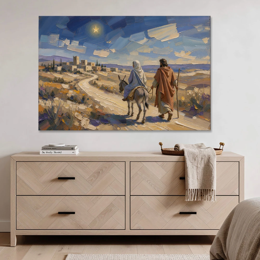 Christmas Road to Bethlehem for the Church - Canvas Wall Art - Coffee Table - 60x40