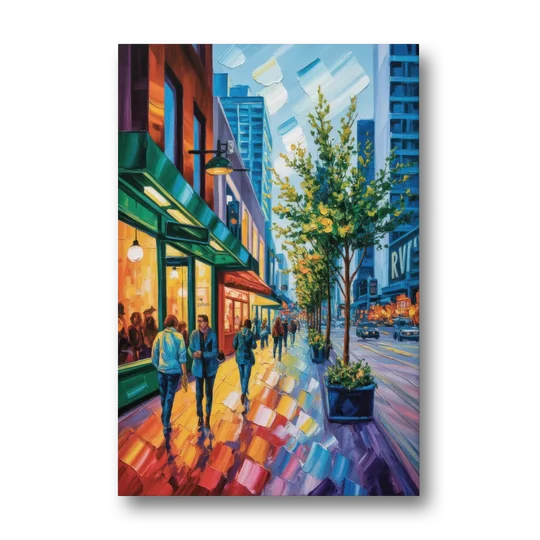 Robson Street Vancouver - Canvas Wall Art - Front