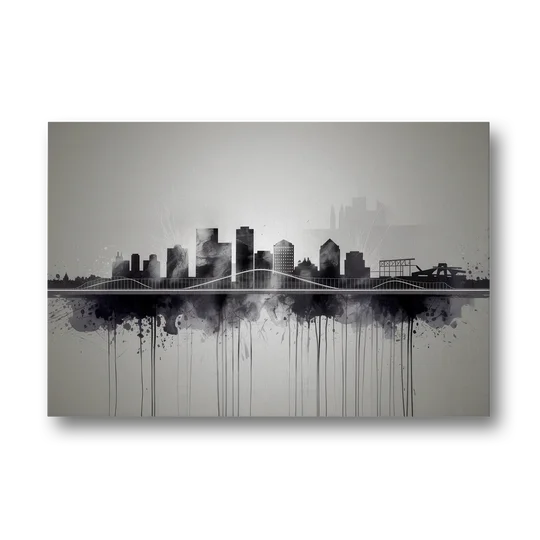 Rochester Cityscape Reflection - Canvas Wall Art - Front