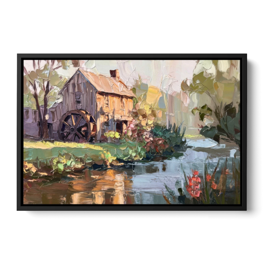Rochester Flour Mill History - Black Framed Canvas Wall Art - Front