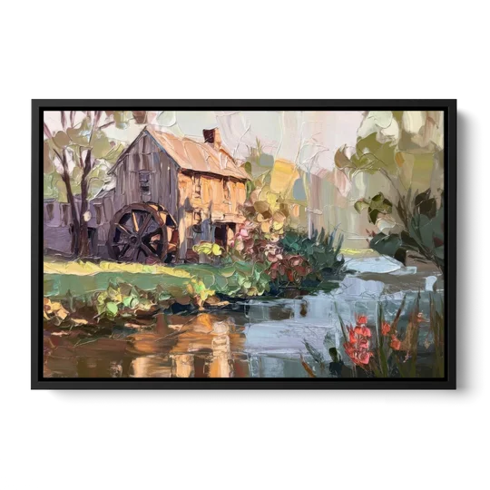 Rochester Flour Mill History - Black Framed Canvas Wall Art - Front