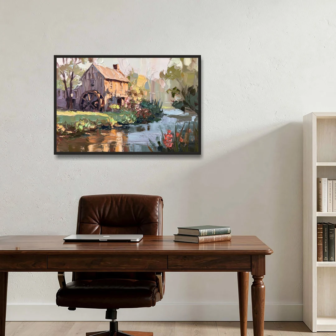 Rochester Flour Mill History - Black Framed Canvas Wall Art - Office - 36x24