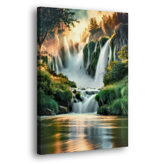 Rochester High Falls Panorama - Canvas Wall Art - Side