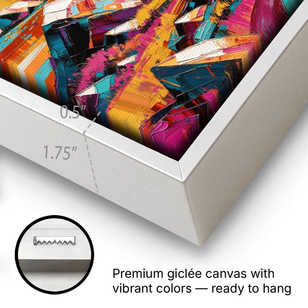 Expressive Rocky Mountain Tundra Storm - White Framed Canvas Wall Art - Gallery Wrap Corner