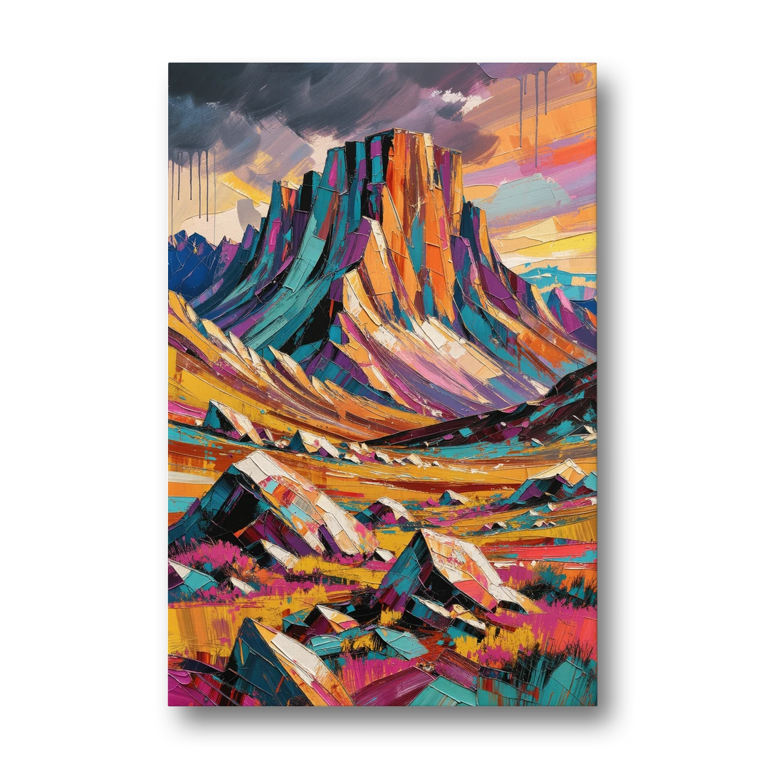 Expressive Rocky Mountain Tundra Storm - Canvas Wall Art - Front