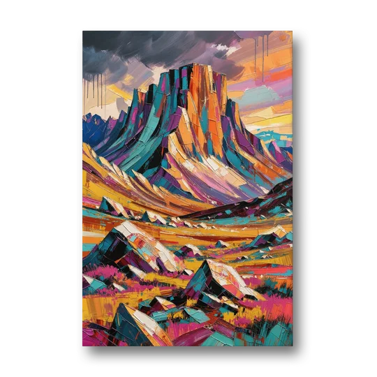 Expressive Rocky Mountain Tundra Storm - Canvas Wall Art - Front