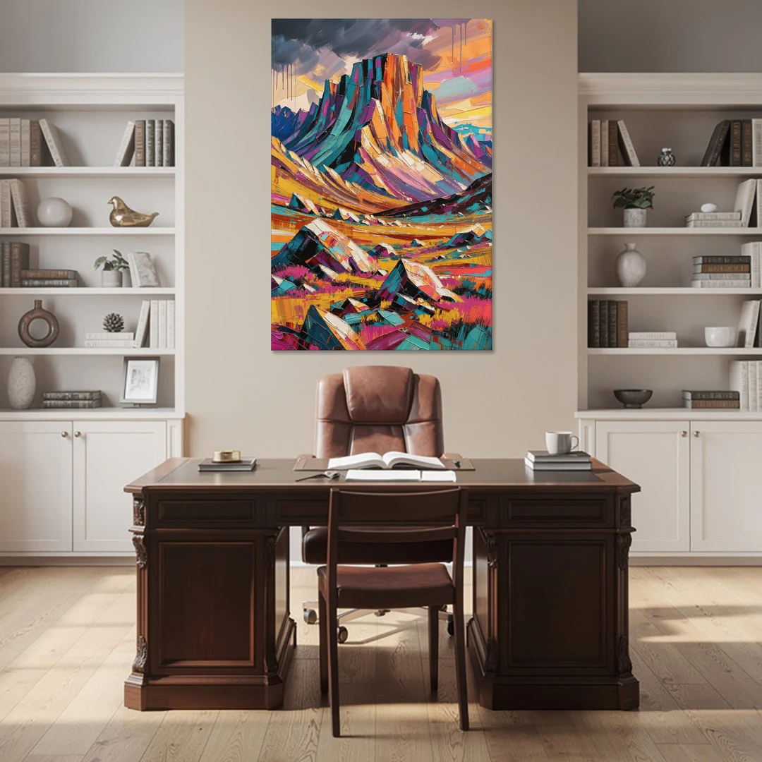 Expressive Rocky Mountain Tundra Storm - Canvas Wall Art - Office - 40x60