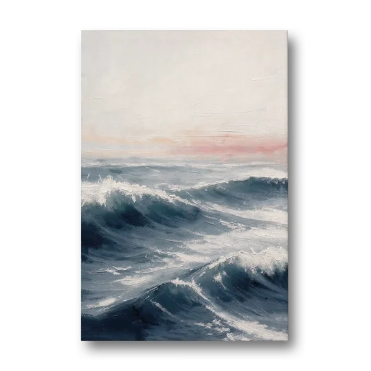 Rolling Navy Swells Under a Chalk Sky - Canvas Wall Art - Front