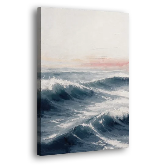 Rolling Navy Swells Under a Chalk Sky - Canvas Wall Art - Side