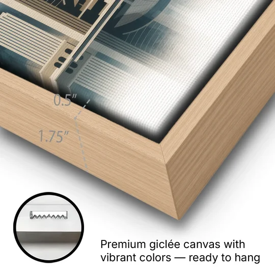 Royal Ontario Museum - Oak Framed Canvas Wall Art - Gallery Wrap Corner