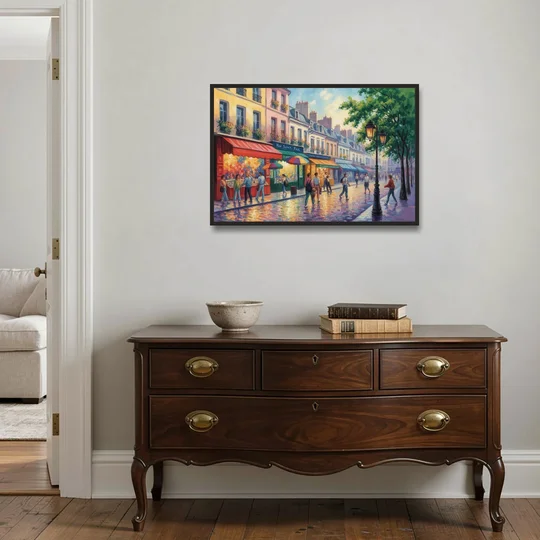 Rue Saint Paul Vibes - Black Framed Canvas Wall Art - Coffee Table - 36x24