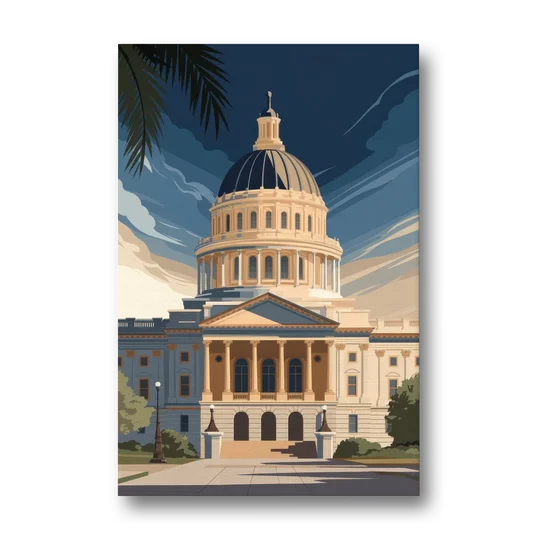 Sacramento Capitol Building - Canvas Wall Art - Front