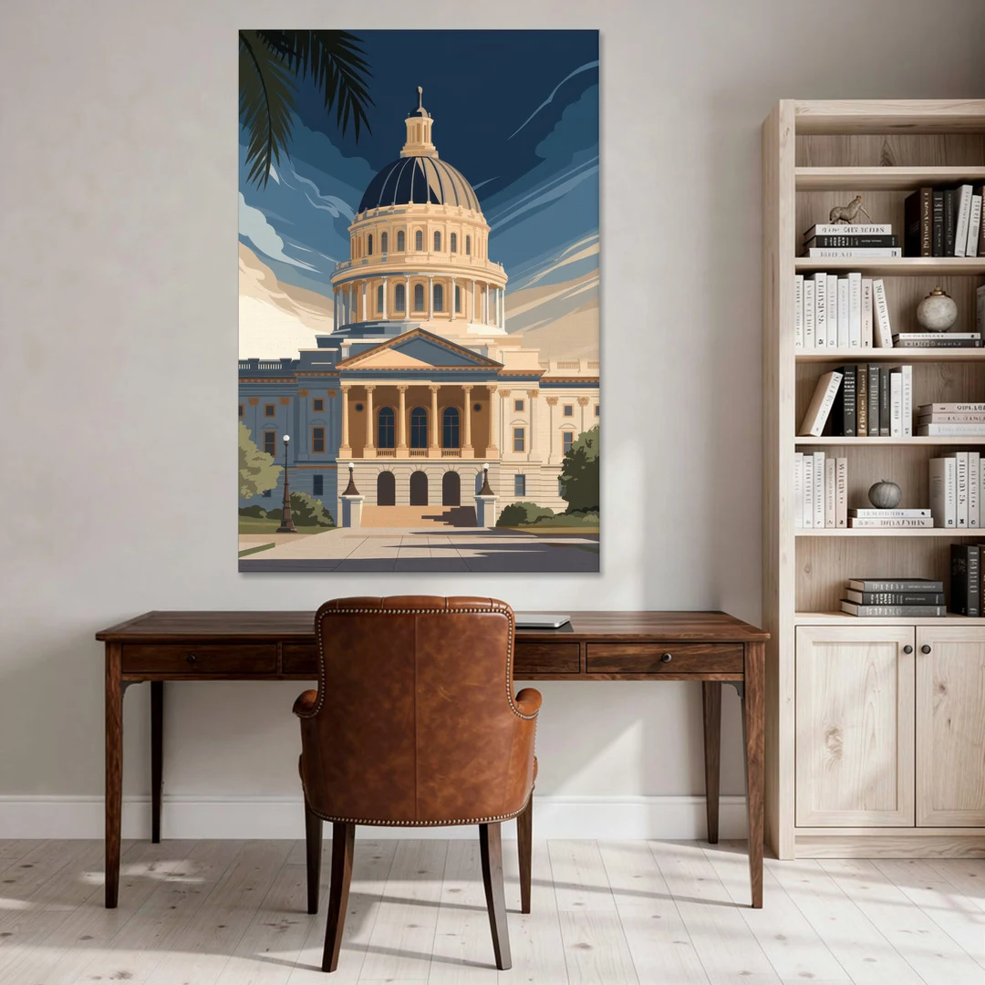 Sacramento Capitol Building - Canvas Wall Art - Office - 40x60