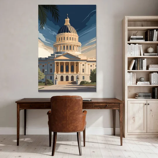 Sacramento Capitol Building - Canvas Wall Art - Office - 40x60