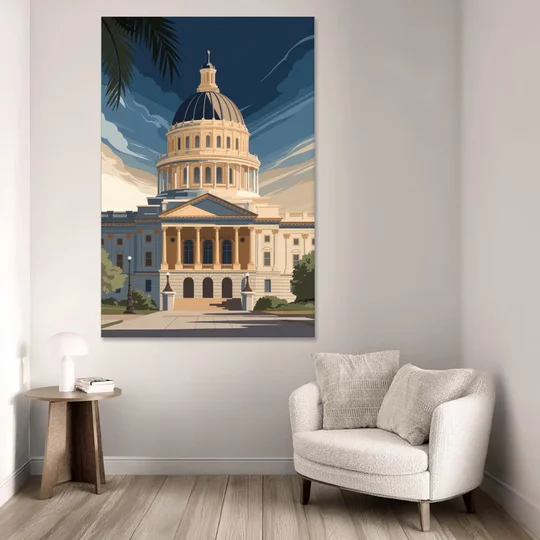 Sacramento Capitol Building - Canvas Wall Art - Sofa - 40x60