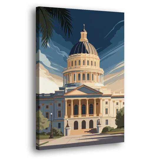 Sacramento Capitol Building - Canvas Wall Art - Side