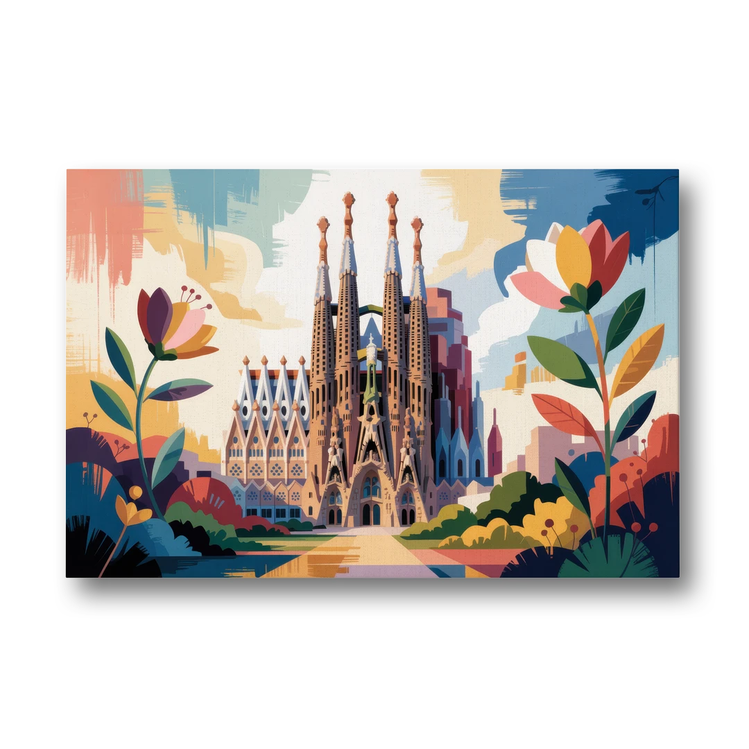 Sagrada Familia Splendor - Canvas Wall Art - Front