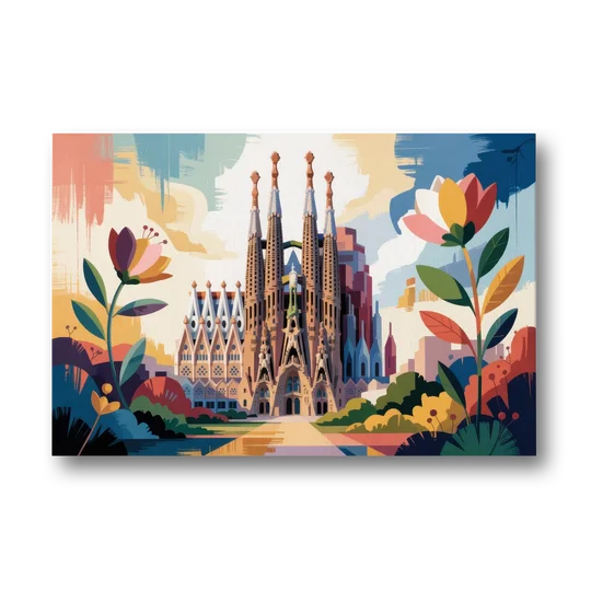 Sagrada Familia Splendor - Canvas Wall Art - Front
