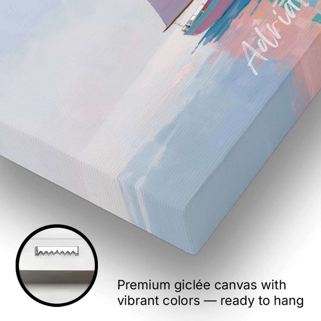 Sailboat Painting in Soft Pastels - Canvas Wall Art - Gallery Wrap Corner